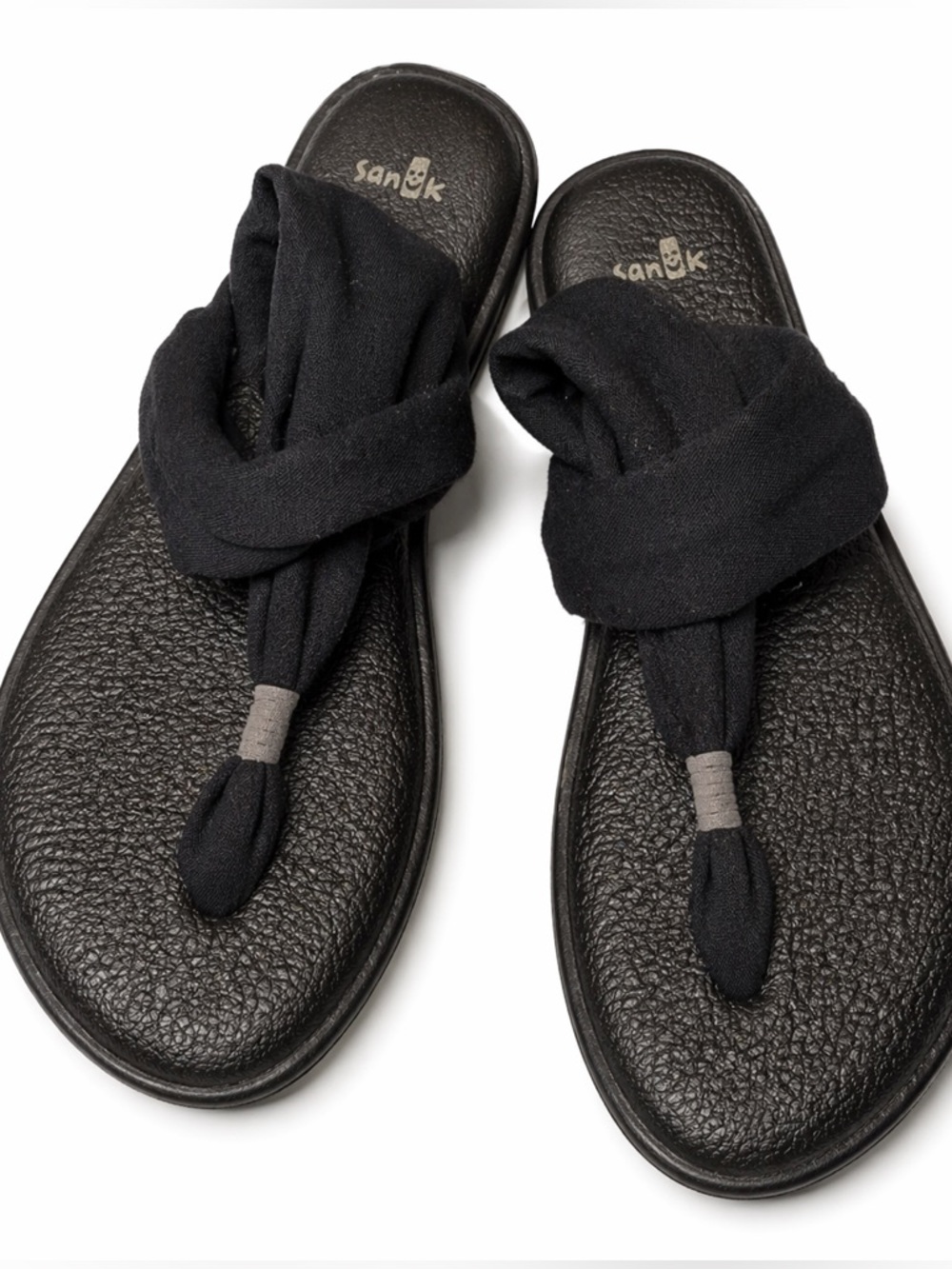 Sanuk Yoga Mat Black Sling Flip Flop Sandals Size 10